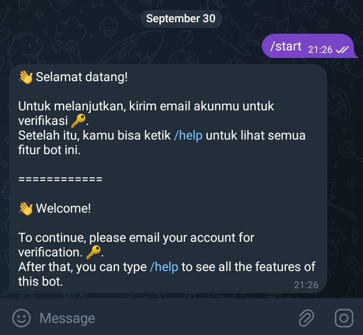 Entering email in Telegram bot