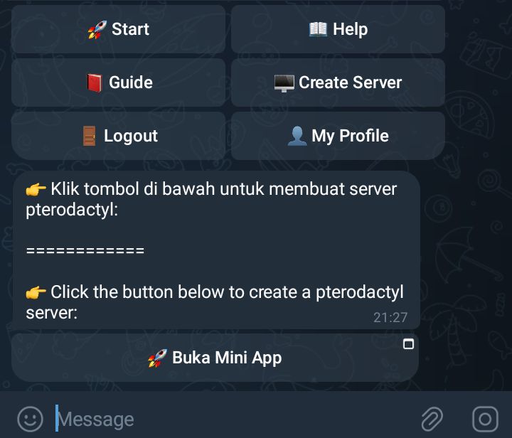 Open mini app button in Telegram